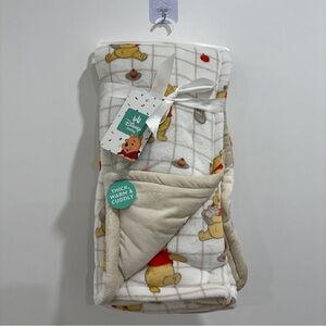 Disney Winnie the Pooh Beige and Red Blanket